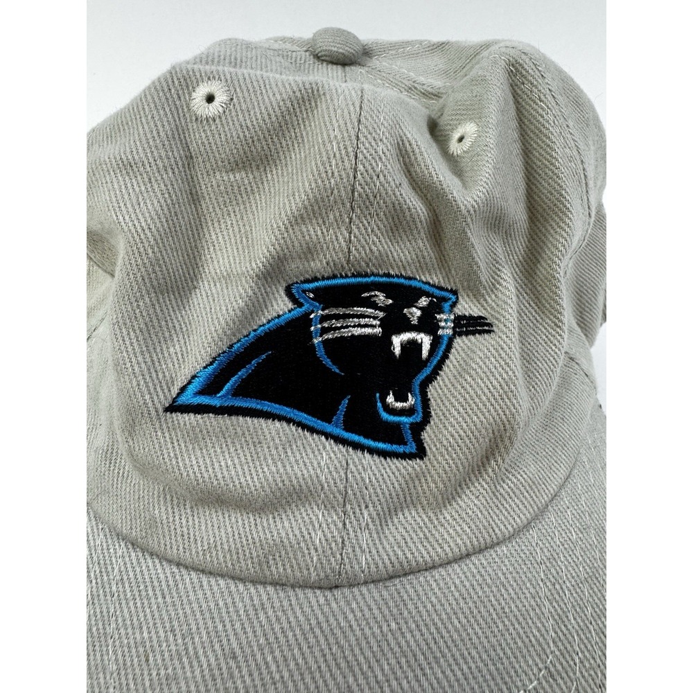 Carolina Panthers Men Hat Strap Back Tan Cap Adjustable Logo Football NFL Dad - Picture 2 of 7